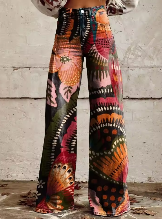 Alberta - Printed Wide-Leg Pants