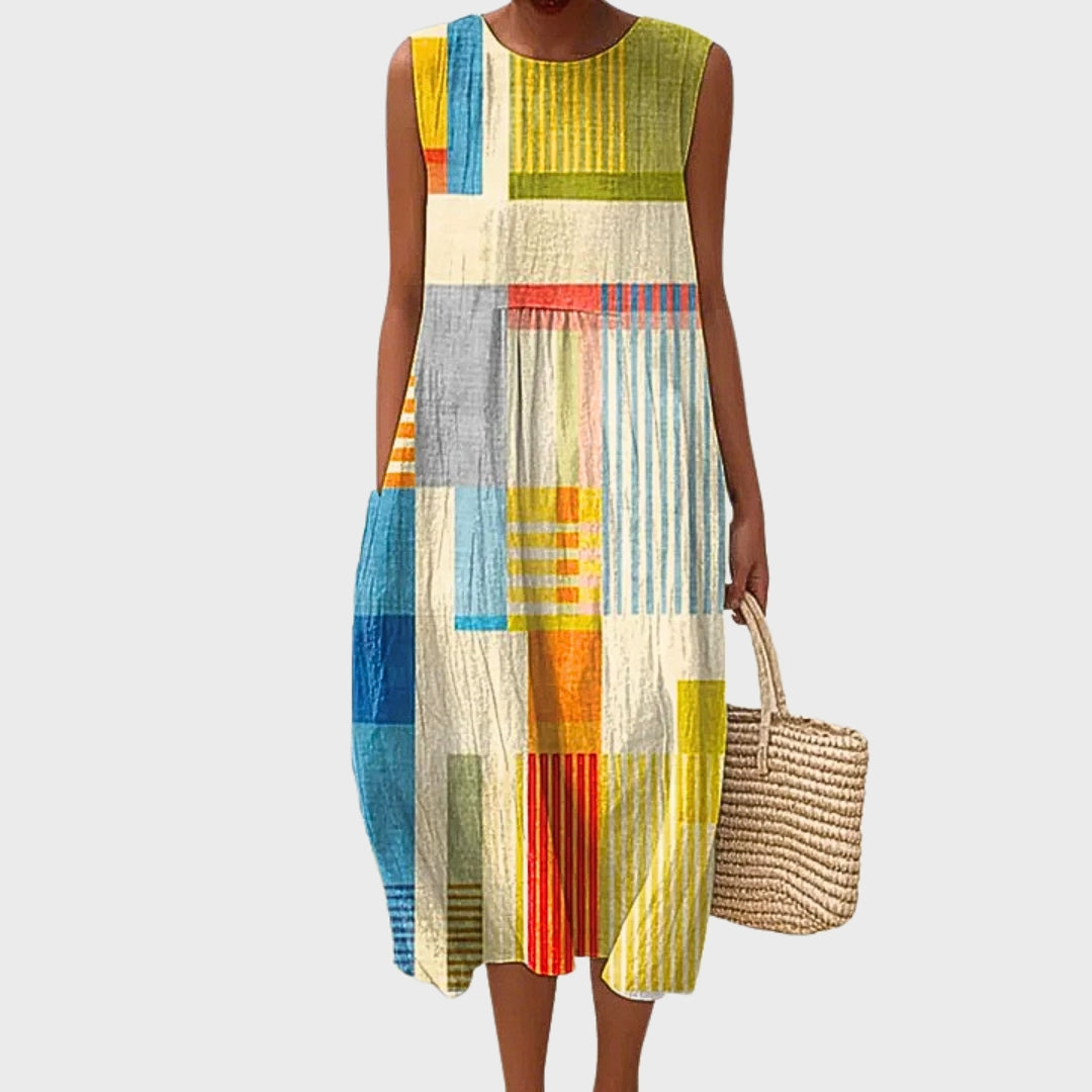 Hazel | Geometric Cotton Dress
